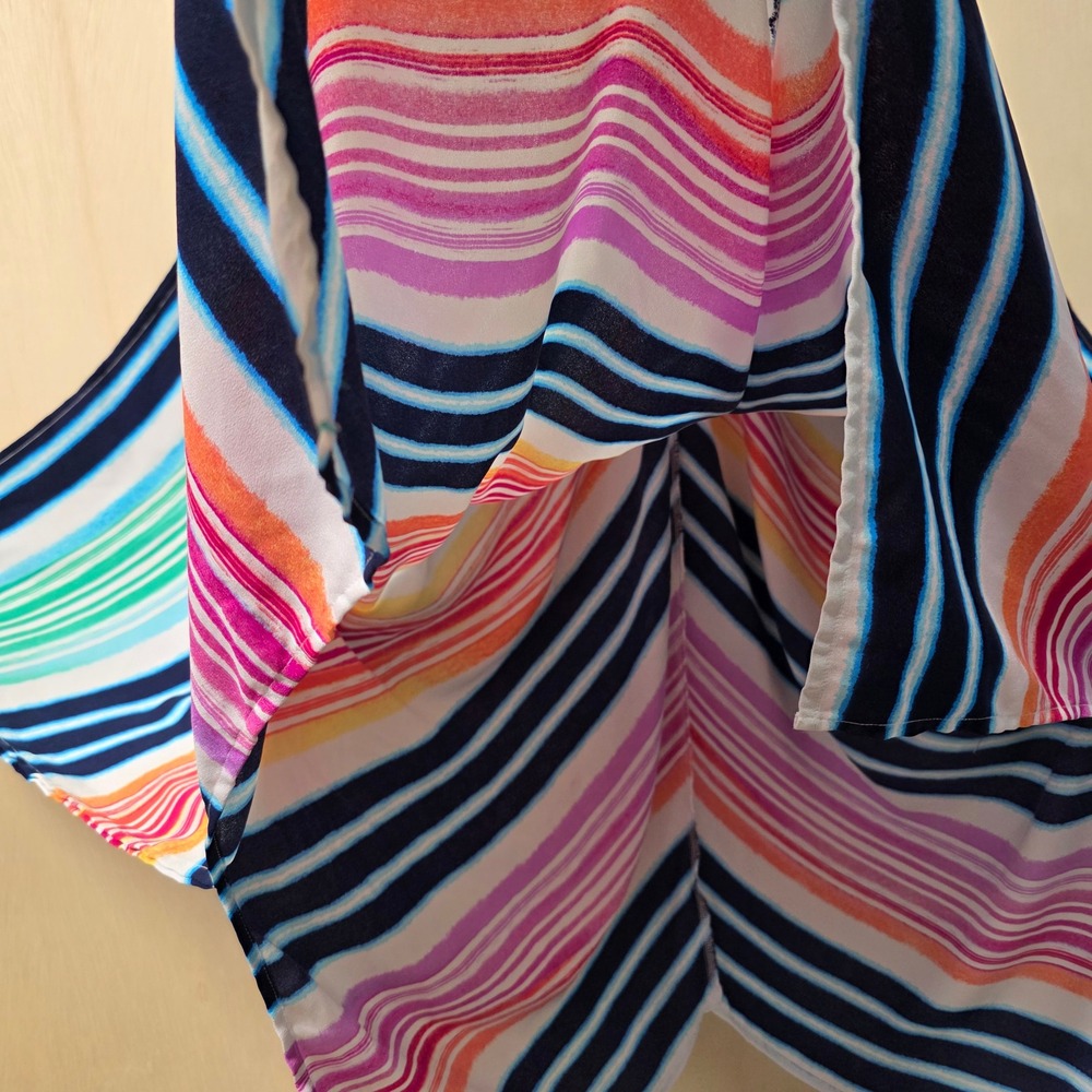 Tommy Bahama Striped Handkerchief Hem Cover Up Dress Multicolor L/XL TSW90923C - Picture 3 of 14